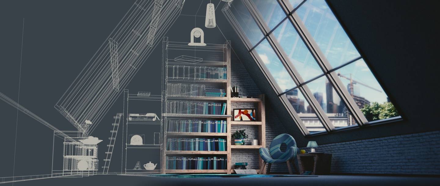 Rendu filaire intérieur 3D - Lampyre Studio