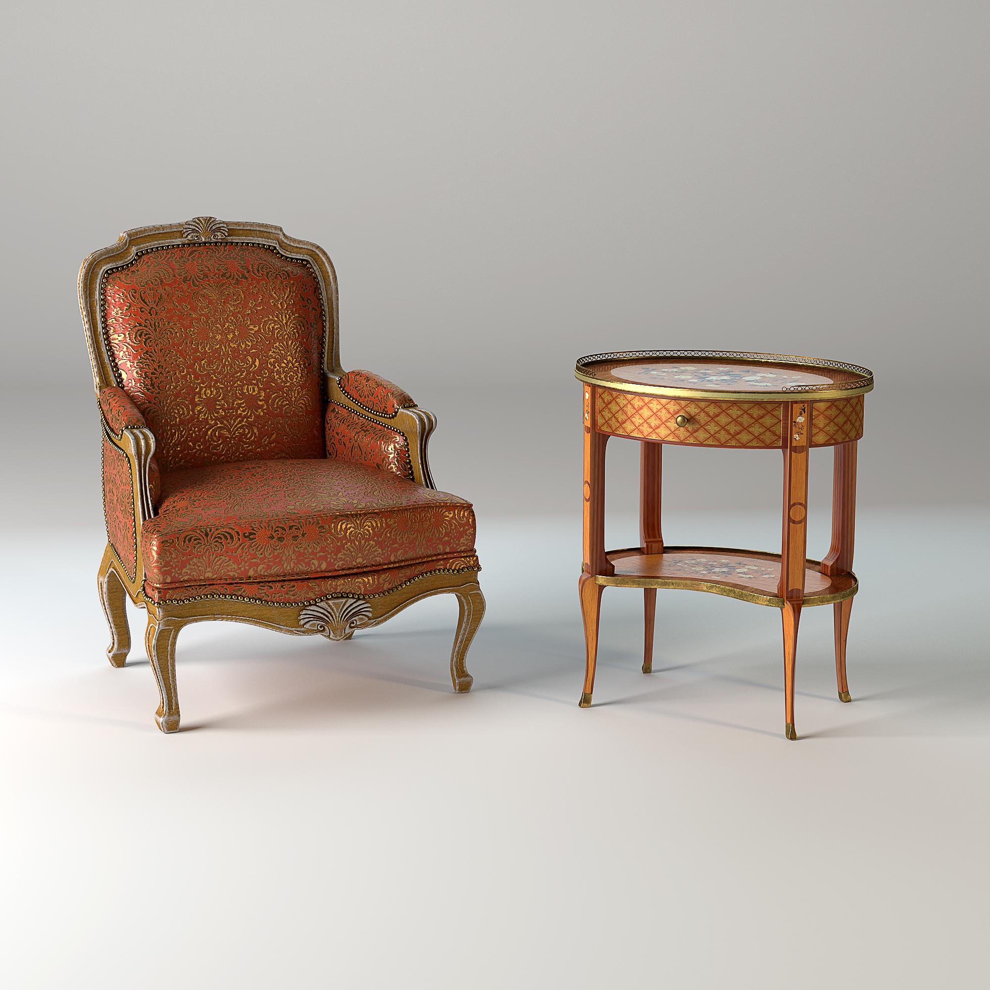 Mobiliario Taillardat, render de estudio 3D Lampyre