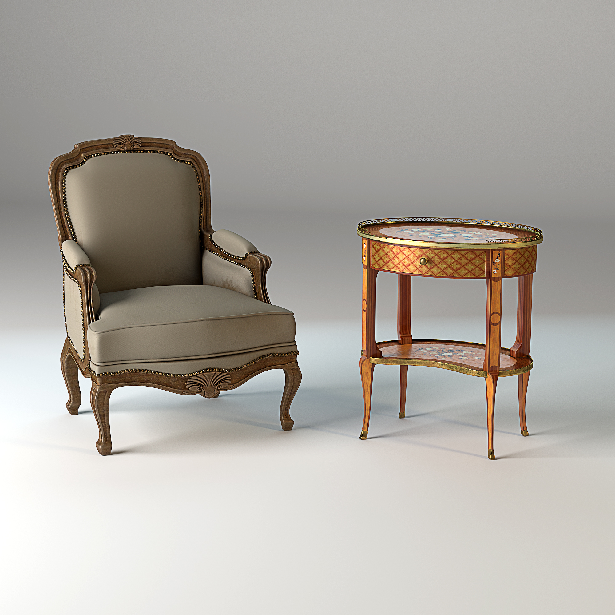 Mobiliario Taillardat, detalle render 3D Lampyre