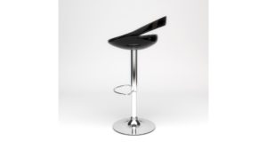 tabouret de bar métal et plastique brillant noir meuble configurateur hauteur