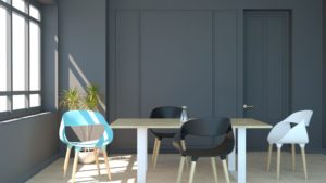 chaise plastique couleur bleu blanc et noir salon style haussmann vente en ligne