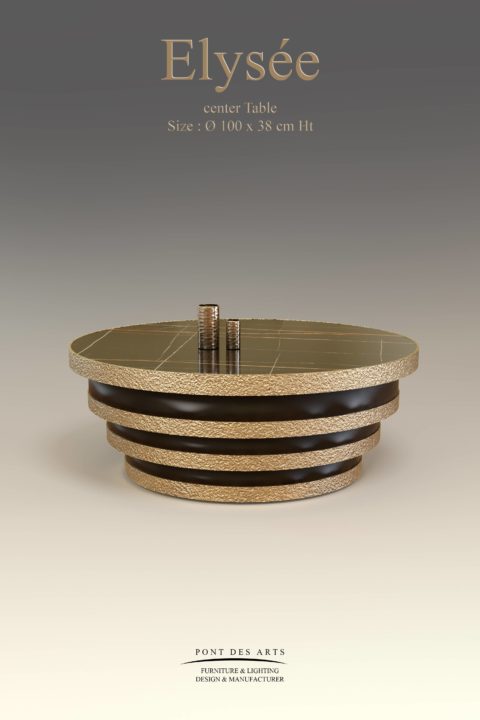 mise en scene table basse marble et hammered metal