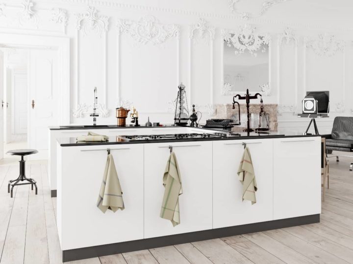 cuisine contemporaine mise en scène produit 3d configurateur produit linge de maison