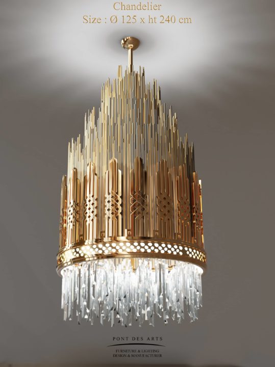 chandelier métal cristal palace oriental design