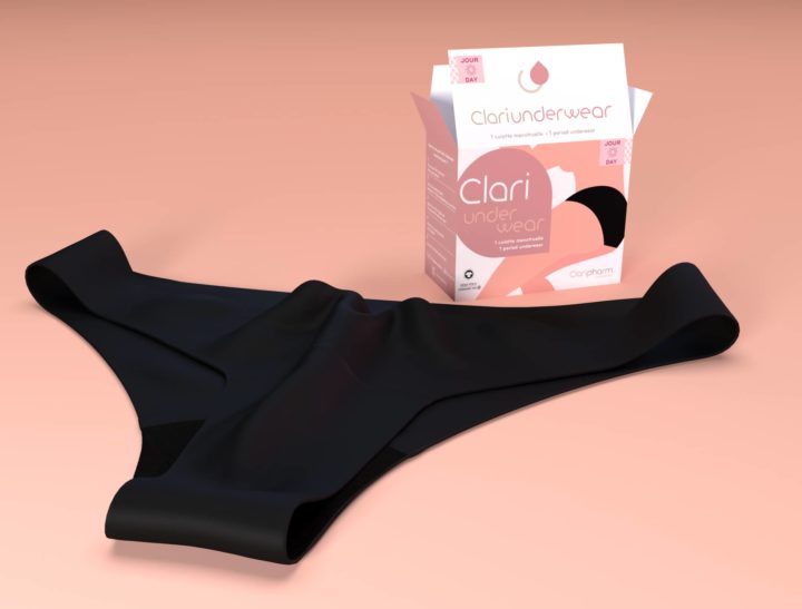 culotte menstruelle en 3D avec packaging