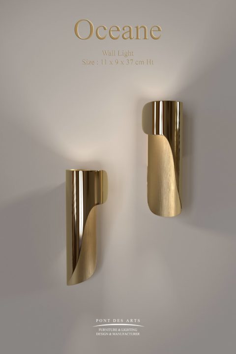 or polie or satiné applique murale light 3D