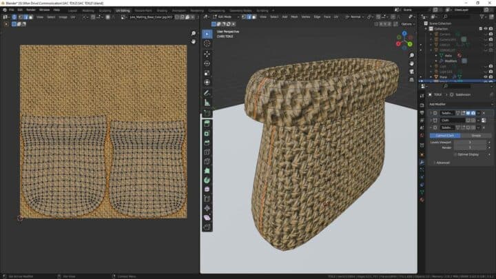 Dépliage UV lowpoly avec Unwrap et seams