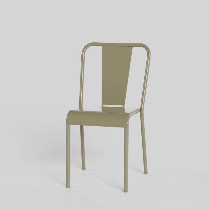 chaise en plaque et tube de metal design couleur verte configurateur mobilier jardin