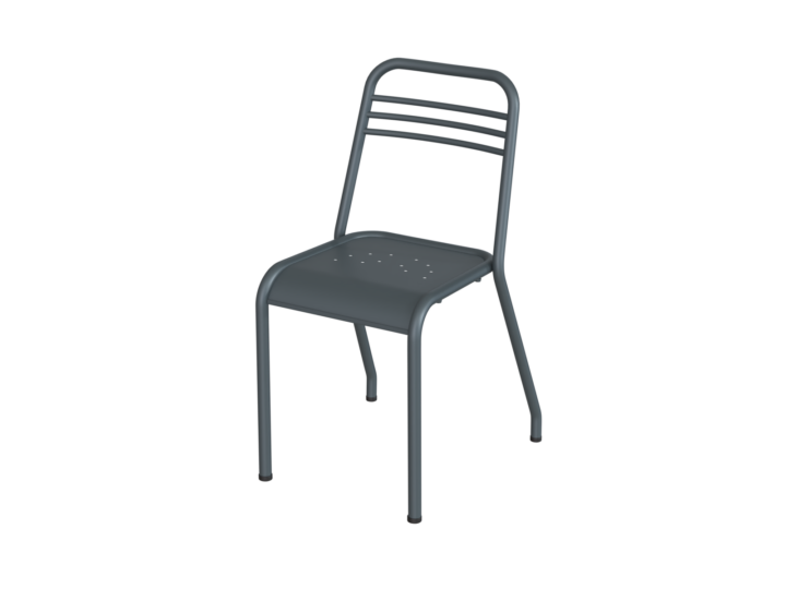 Chaise en métal gris anthracite vintage pour table cuisine