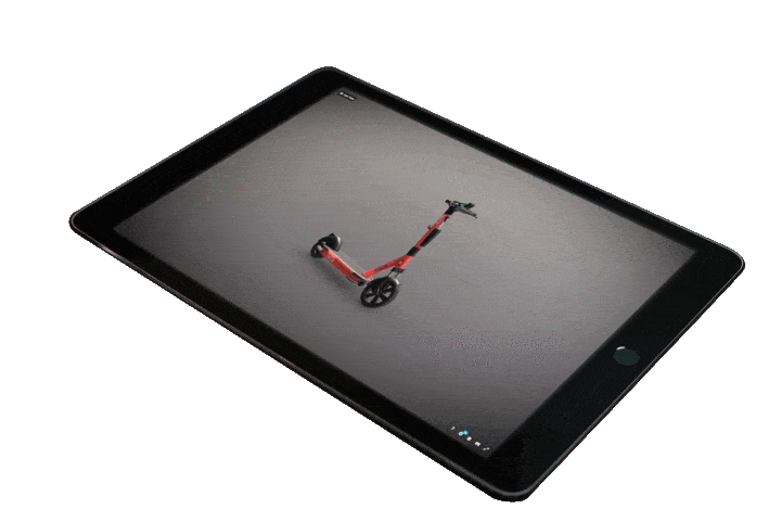 tablette tactile configurateur 3D produit trotinette